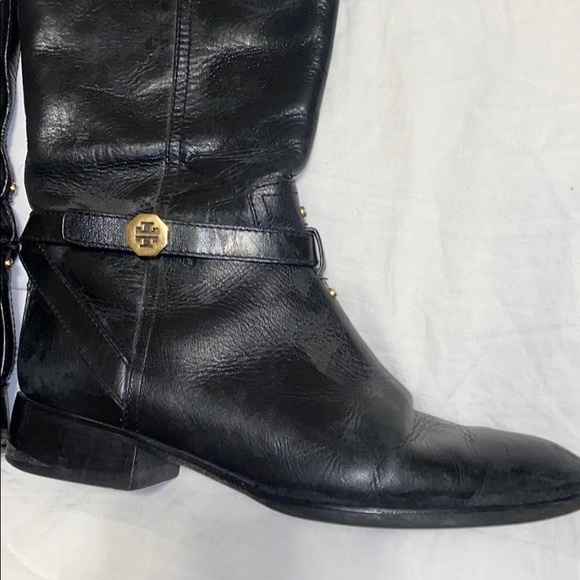 COPY - Tory Burch knee high black leather riding boots - Picture 2 of 11